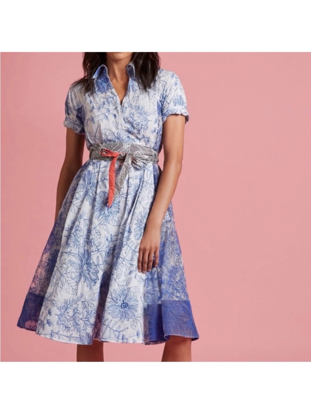 Beguile by Byron Lars for Anthropologie Floral Lace Fit & Flare Dress – Size 16W